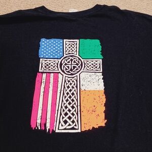 Boston Irish American Pride Long Sleeved Graphic T-Shirt Mens Size 2XL